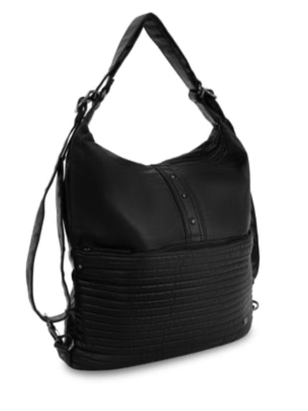 Bentley Cargo Quilted Convertible black backpack Hobo purse - like new!